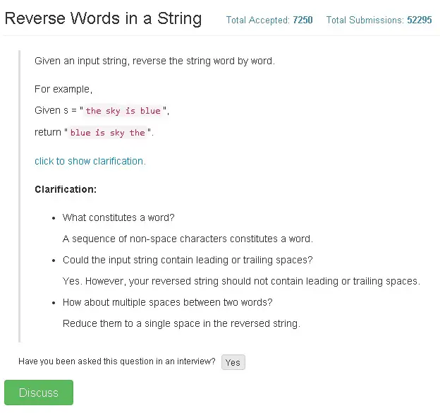 reverse-word C/C++ Coding Exercise - Reverse Words in a String - LeetCode Online Judge - Using Stack algorithms c / c++ code data types implementation leetcode online judge programming languages string 