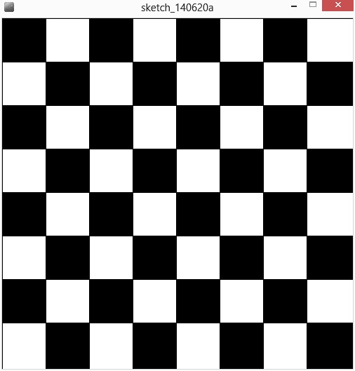 chessboard Processing Example - Draw a ChessBoard animation beginner images drawing implementation Processing and ProcessingJS programming languages 