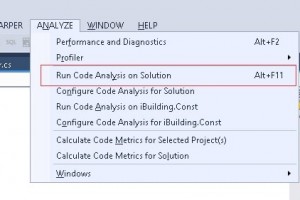 Code Analyzer from Visual Studio (Alt + F11)