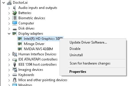 HD-graphics-3000-disable Visual Studio 2013 Crashes Because of Display Adapter Driver hardware Visual Studio 