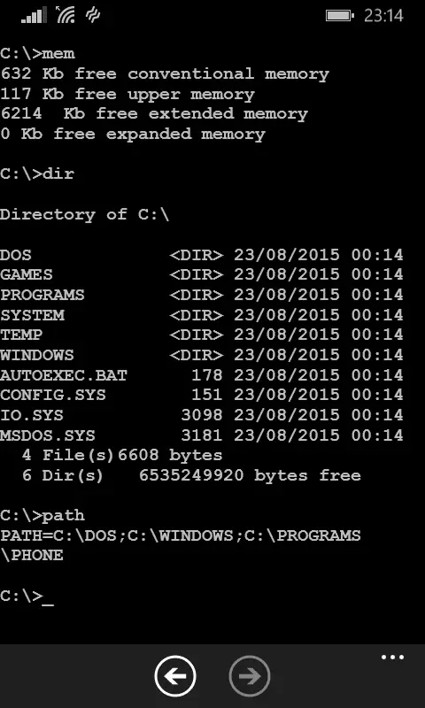 wp_ss_20150906_0006 Windows 手机下的 DOS 操作系统 I.T. 手机 数码 有意思的 硬件 软件资料 