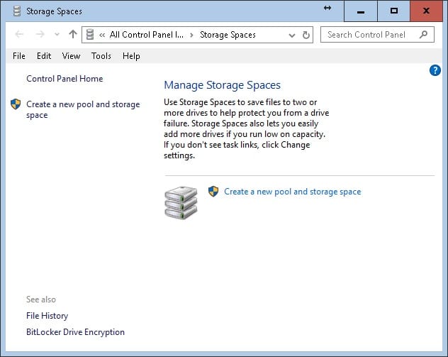 manage-storage-spaces How to Use Windows 10 - Storage Space to Combine Multiple Physical Harddrives? hardware RAID windows 