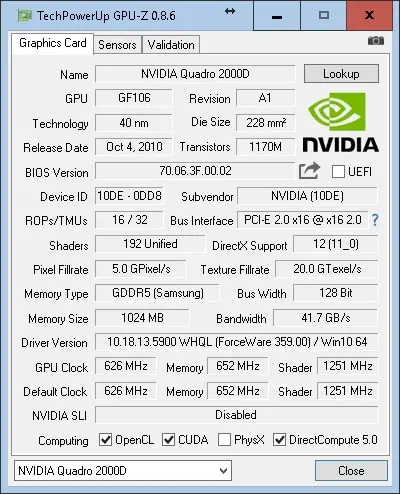 nvidia-quardo-2000d Use Dual Dedicated Graphic Cards on HPZ800 Server:  Nvidia Quadro 2000D and ATI Radeon HD 6700 GPU hardware parallel computing 
