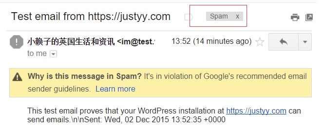 wp-emails-spam-folder 使用 SMTP 插件让 WP的邮件不再跑到SPAM里 互联网 网站信息与统计 