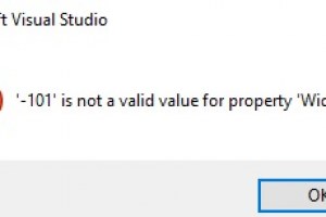 How to Fix – Visual Studio Reports “is not a valid value for property Width” and Fails to Start?