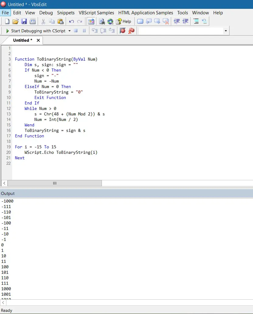 VBScript Function to Convert an Integer to Binary String ...