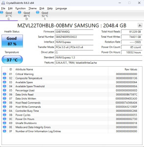 samsung-ssd-2tb-crystaldiskinfo-health-294x300 CrystalDiskInfo Software Reports: Samsung 2TB SSD LifeSpan is 87% Remaining
