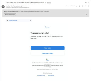 opensea-scam-offer-crypto-eth-300x269 A phishing email from OpenSea claiming someone wants to buy my NFT for 0.55 ETH