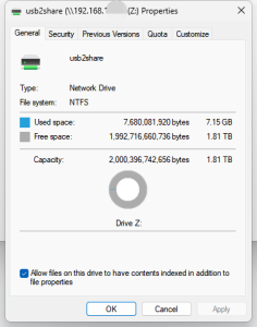 network-drive-2025-10-01-12.35.45-236x300 You can view the property of the network drive: used and remaining space.
