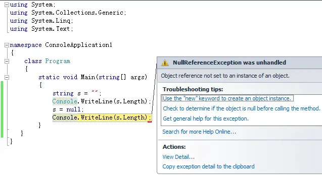 nullstring Null Reference Exception due to Null String in C# beginner c # programming languages 