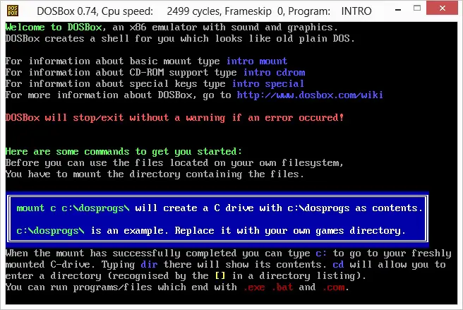 dosbox-mount Lost Era - DOSBox, an x86 emulator with DOS - Hello World Assembly COM 16 bit assembly language batch script code debug DOS DOSBOX emulator implementation MSDOS 16-bit programming languages windows windows command shell 