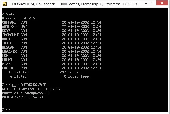 dosbox full screen command
