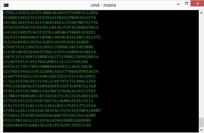 matrix2 Matrix Print in Batch for Fun batch script beginner GUI implementation programming languages simulation tricks windows windows command shell 