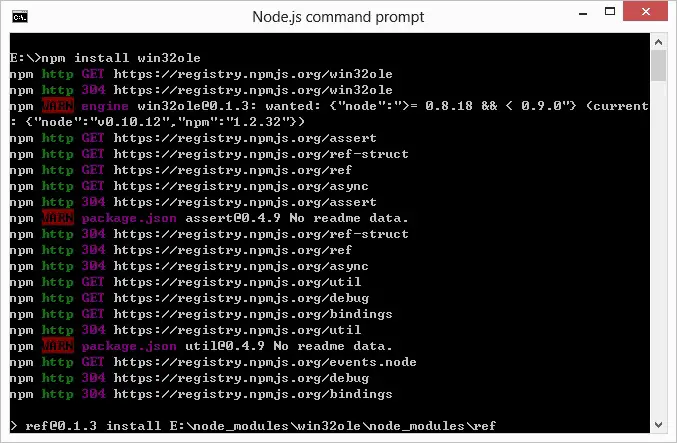 npm Using COM object in NodeJS COM/OLE implementation interpreter / compiler javascript nodejs programming languages recursive string technical tools / utilities tricks windows 